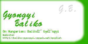 gyongyi baliko business card