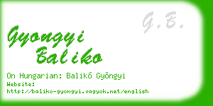 gyongyi baliko business card